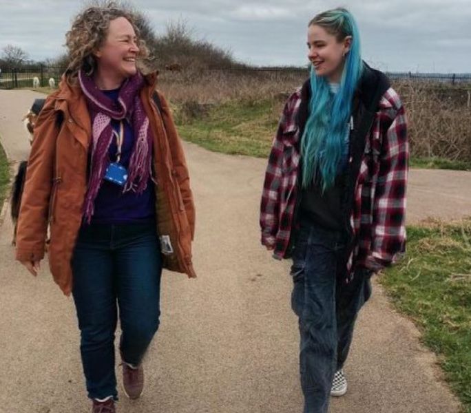 A young carer enjoying a Walk and Talk