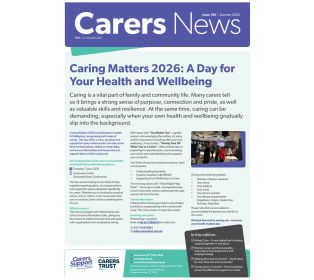 The front cover of the Summer Edition of Carers News