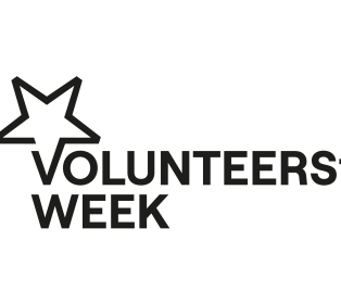 Volunteer Week logo featuring a star outline above the words “VOLUNTEERS' WEEK” in bold black text.